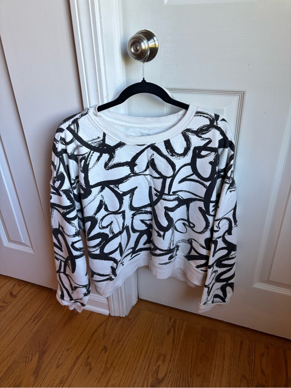 Anthropologie Sweatshirt with Hearts Brushstroke Print